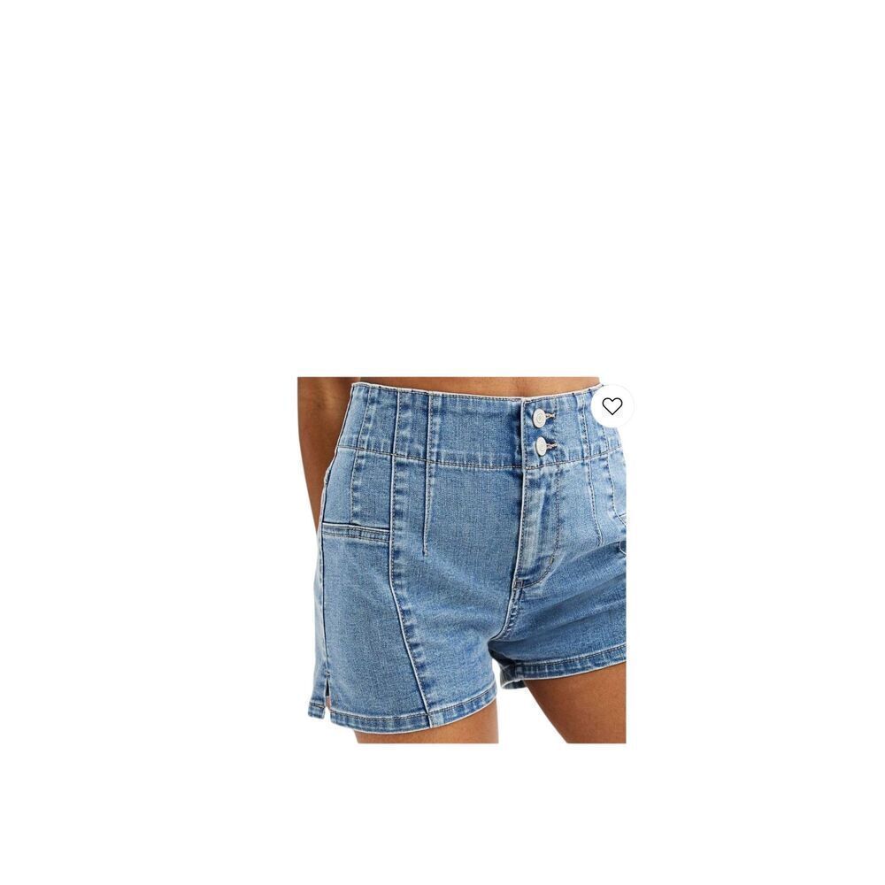 Juniors' Vanilla Star 3" Double Button Denim Paneled Cargo Jean Shorts Size 5 27